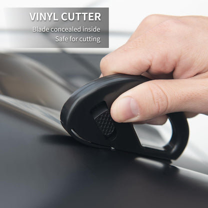 Amzdepot Window Tint Kit, Profession Car Wrap Kit with Felt Squeegee and Felt Replacements, Craft Knife and Blades, Safe Vinyl Cutter, Micro Squeegee for Vinyl Wrap Tools Tint Tools