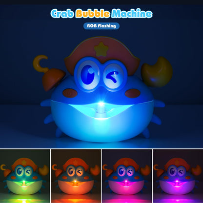 Bath Toys, Light Up Crab Bath Bubble Maker Bathroom Toys for Kids Ages 1-3 4-8,Bath Bubble Machine with Colourful Light Toddler Bathub Toy Great Birthday for Kids