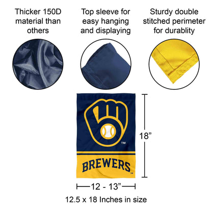 Milwaukee Brewers Double Sided Garden Flag