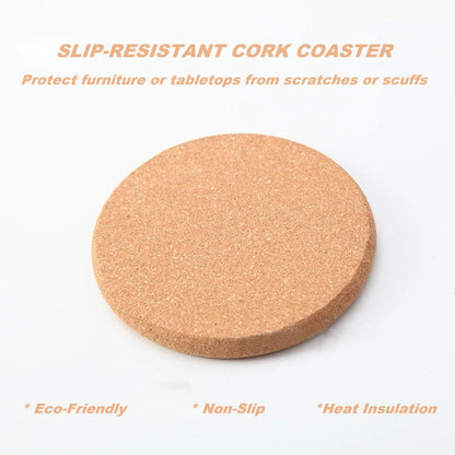 10 Pcs Cork Coasters, Cork Coasters for Drinks, Extra Thick Cork Coaster Set for Cups Mugs Wine Glasses, Non-Slip Coasters for Tabletop Protection