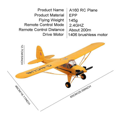 Park10 Toys 5CH RC Plane A160 J3 RC Airplanes for Adults 3D/6G Mode Brushless Stunt RC Planes 2.4GHZ RC Glider with 2 Batteries and Spare Propeller