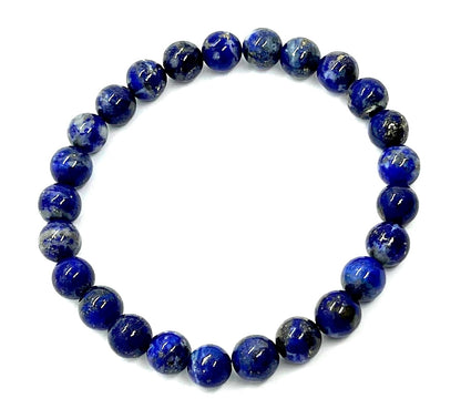 AWAKEN YOUR KUNDALINI Lapis Lazuli Bracelet – Throat Chakra Balance, 8mm Stretch Beads