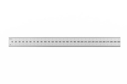 PEC Tools Rigid Metal Ruler, 12"/300mm High-Precision Steel Rule with Satin Chrome Finish, English & Metric Graduation (1/32", 1/64", 0.5mm, 1.0mm), Fully Hardened and Tempered, Made in USA