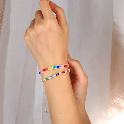 KELITCH Women Stretch Bracelets Pearl Beads Strand Bracelets Fashion Jewelry