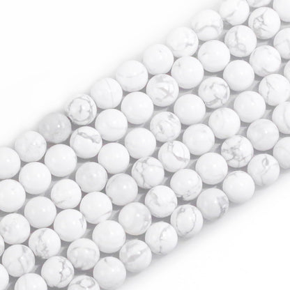 4mm Natural Gemstone Round Small Beads for Jewelry Making White Howlite Crystal Beads for Bracelets Neacklaces Earrings Craft Making Supplies (15"/Strand)