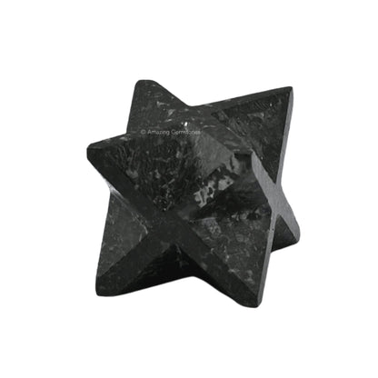 Amazing Gemstone Nuummite Merkaba Crystal - 0.75 Inches Metaphysical Merkaba Star for Meditation - Energetic Tetrahedron Crystal and Healing Stones for Spiritual Growth and Healing (15-20mm)