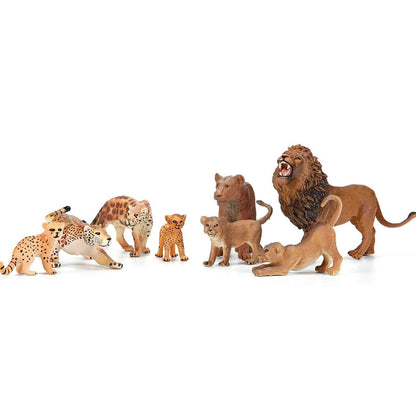 Safari Zoo Animals Figures Toys, 14 Piece Realistic Jungle Animal Figurines, African Wild Plastic Animals with Lion, Elephant Educational Learning Playset for Toddlers, Birthday Gifts Christmas