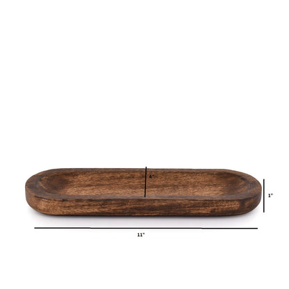 Kaizen Casa Incense Burner Stick Holder Ash Catcher Wooden Handmade Modern Gift Wood Home Decor Size (11" X 4" X 1")