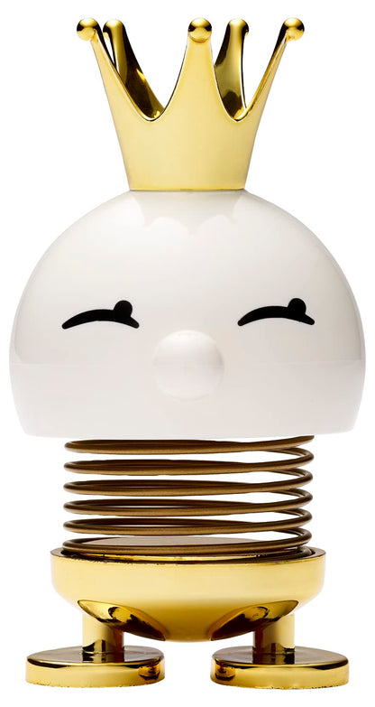 Hoptimist Princess Bimble, Home Decor Ornament - Scandinavian Design, Plastic W/Metal Spring, Small - Monarchy Collection Ideal Gifts for Any Occasion- (White)