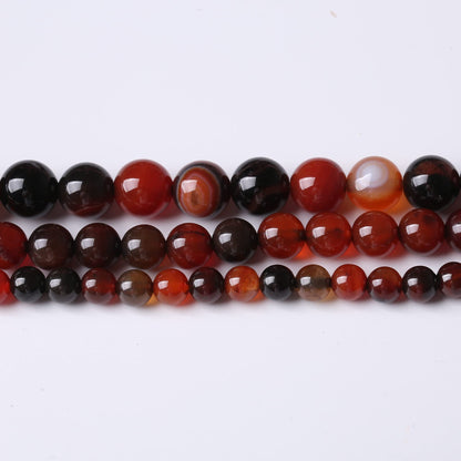 10MM Red Persian Agate Round Loose Beads Natural Gem Beads Crystal Energy Stone Beads for Jewelry Making DIY Bracelet Necklace
