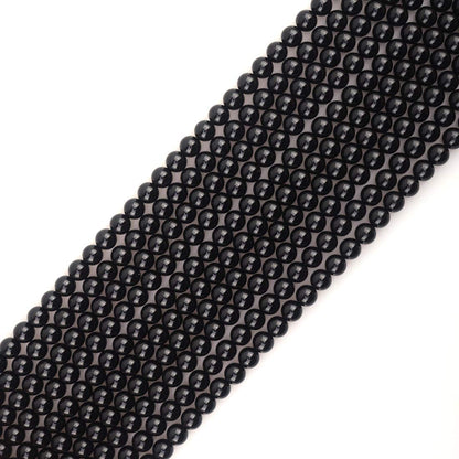 ICAI Beads 10mm Natural Black Onyx Stone Round Loose Stone Beads for Jewelry Making DIY Crafts Design 1 Strand 15" APPR.34-36pcs