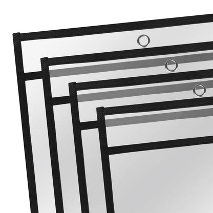 Heavy Duty Dry Erase Pockets 9x12, Job Ticket Holders 50 Pack Plastic Paper Sleeves Sheet Protectors 8.5 x 11 Clear Document Sleeves for Shop Office Classroom Home, Black