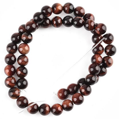 Genuine Red Tiger Eye Beads for Jewelry Making Gemstone Semi Precious Stone Round 8mm Strand 15"(46-48pcs)