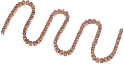 AD Beads Natural Hematite Gemstone Faceted Square Cube Loose Beads 16" (6x6mm, Metallic Copper)