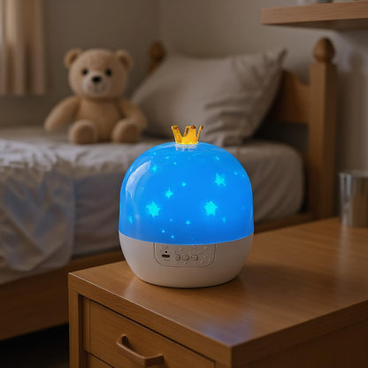 Night Light Projector, 3W ABS Soothing Lamp with Music, 360 Degree Rotating Ceiling Projector with USB Power Supply, Built-in Speaker, Bedroom, Home