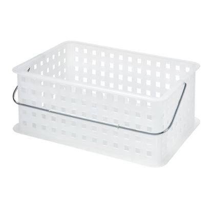 iDesign Portable Shower Caddy Basket with Handle for Dorm or Bathroom - Clear/Frost - Made in USA