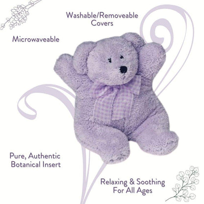 Sonoma Lavender Microwaveable Aromatherapy Pillow, Plush Bear, Lavender Scented with Removable Washable Cover, Lou The Lavender Bear