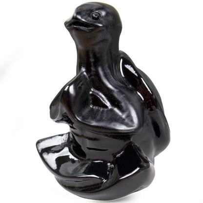 QLRSUXN Obsidian Sea Turtle Meditation Crystal Yoga Sculpture,Hand Carved Healing Figurine Spiritual Decor Chakra Balancing Gift,Zen Statue for Home Office Decorations