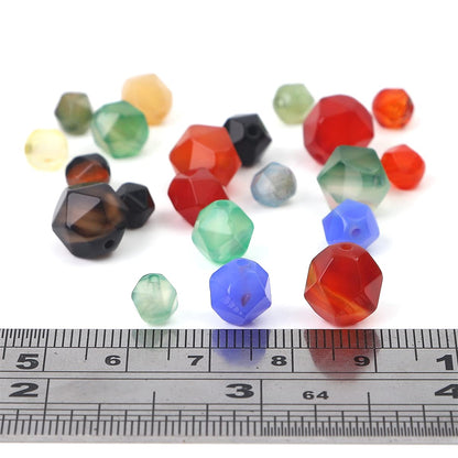 BEADIA Faceted Natural Colorful Agate Stone Round Beads 6mm 36cm/Strand for Jewelry Making