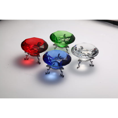 Hiziwimi 60mm Large Crystal Diamond Paperweight with Stand Jewels Wedding Decorations Centerpieces Home Decor (2.36 in, Blue)
