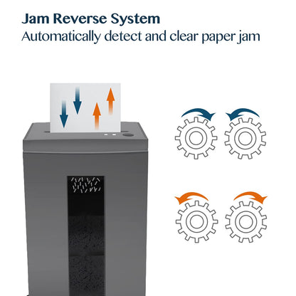 WOLVERINE 10-Sheet Super Micro Cut High Security Level P-5 Heavy Duty Paper/CD/Card Ultra Quiet Shredder for Home Office by 60 Mins Running Time and 6 Gallons Pullout Waste Bin SD9612 (Grey ETL)