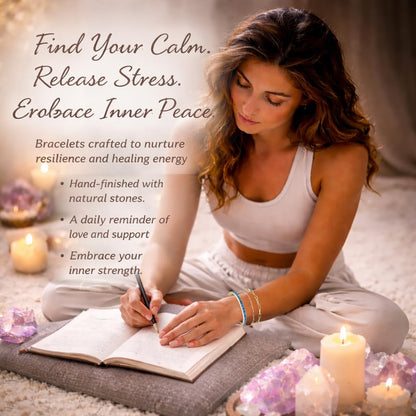 ZEETNIVI Intentional Healing Stones Bracelet for Women, 3PCS Layered Set with Semi‑Precious Stone Beads, Inspirational Jewelry for Calm Rituals & Emotional Balance