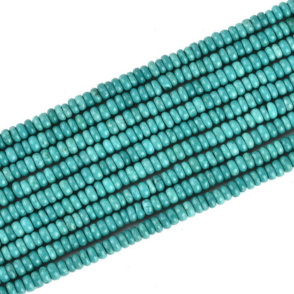 180pcs 4x2mm Green Turquoise Disk Rondelle Spacer Natural Stone Semi Precious Gemstone Loose Beads for Jewelry Making 15.5 Inch