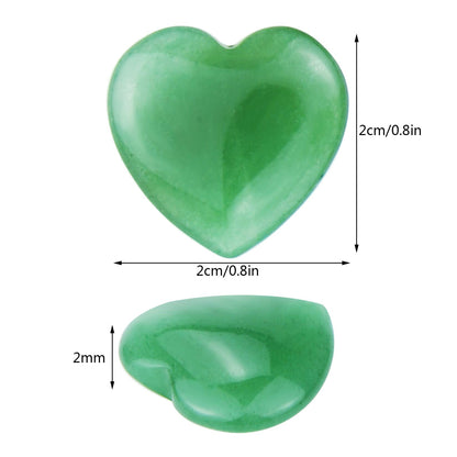 Marrywindix 15 Packs 0.8 Inch Healing Crystal Natural Green Aventurine Heart Love Carved Palm Worry Stone Chakra Reiki Balancing
