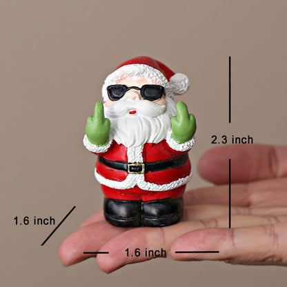 Daisylily Funny Santa Snowman Statue Figurine Christmas Decor, Naughty Xmas New Year's Gifts for Desk Shelf Ornaments - Santa