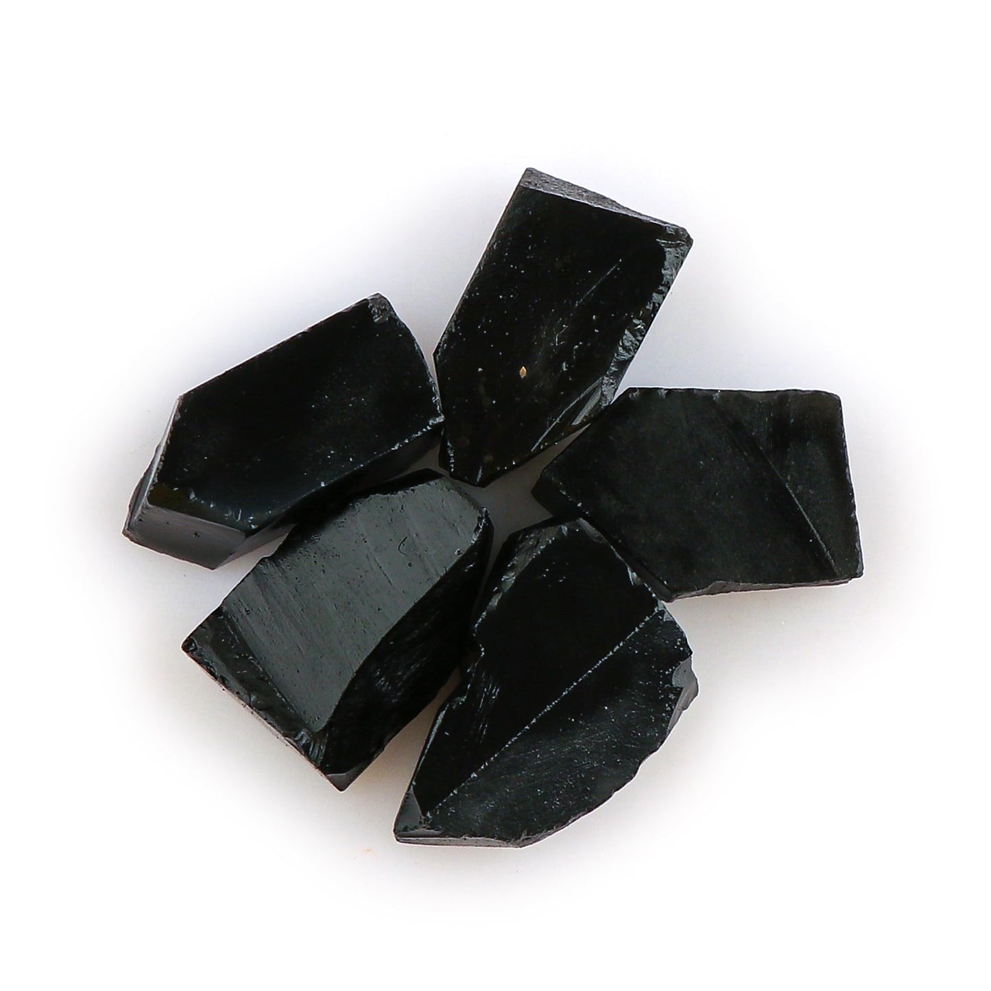 CRYSTALINES 5pcs Wholesale Natural Raw Black Onyx Gemstone, Untreated Rough Stone, Bulk Loose Supplies, DIY Crafts, Jewelry Making, Healing Crystals, Birthstone, Gem Collection, AAA Grade