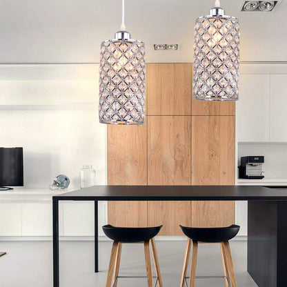 diisunbihuo Modern Crystal Pendant Lighting Hanging Pendant Lighting Fixture Adjustable Ceiling Light for Kitchen Dining Room Bedroom Kitchen Island (Silver)