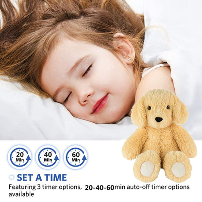 BEREST Baby Cry Sensor Sleepy Dog Sleep Soother Sleeping Aid White Noise Infant Stuffed Animal Puppy Dog Toy, Nursery Decor with Night Light, Mom‘s Heartbeat 9 Sounds Therapy for Toddler Crib