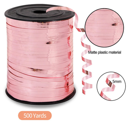 TONIFUL 500 Yards Curling Ribbon-Balloon Ribbon-Shiny Rose Gold Metallic String for DIY Decor,Gift Wrapping,Ribbons and Bows for Christmas New Year Birthday Gifts Graduation Supplies
