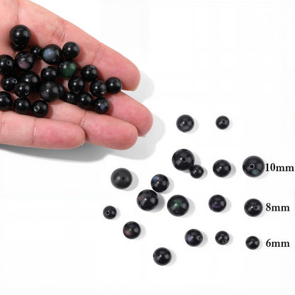 40pcs 10mm Natural Obsidian Gemstone Beads Healing Crystal Round Loose Stone Beads for Jewelry Making, Crystal Stone Beads for Bracelets Necklace Earrings Making