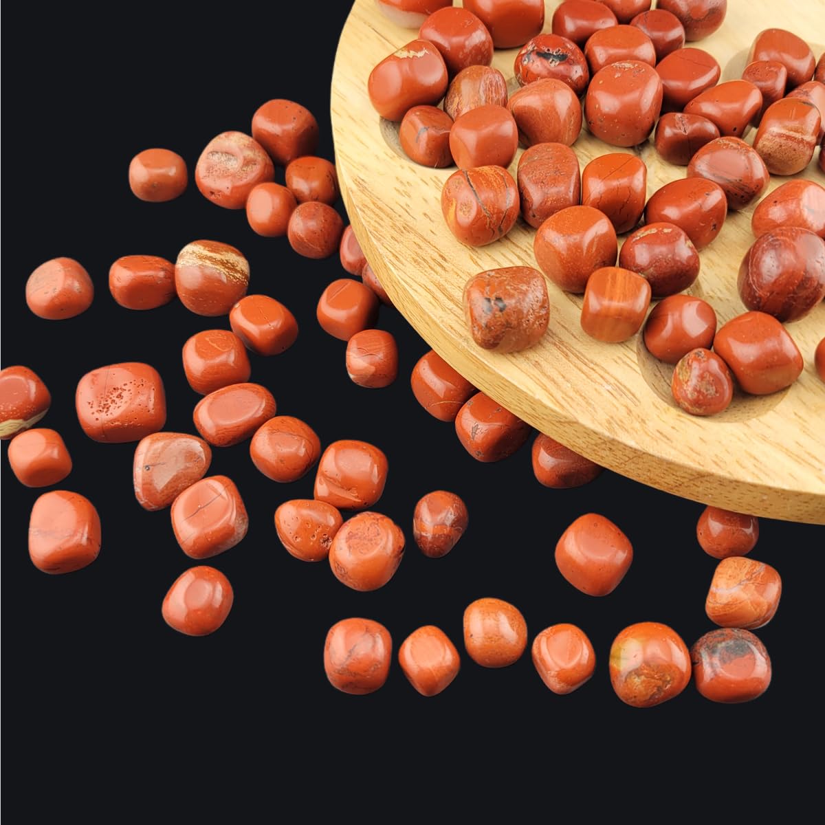 1,000 Carats Red Jasper Handpicked Tumbled Stones Crystals Chips 0.3''-0.5'' Bulk Pocket Stones for Healing, Reiki, Meditation, Witchcraft and Home Decorations (Red Jasper)