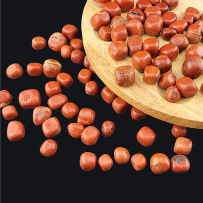 1,000 Carats Red Jasper Handpicked Tumbled Stones Crystals Chips 0.3''-0.5'' Bulk Pocket Stones for Healing, Reiki, Meditation, Witchcraft and Home Decorations (Red Jasper)