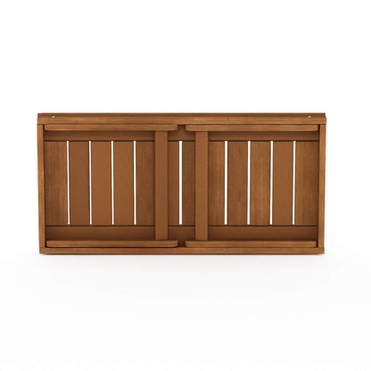 Furinno DALAM Patio Table, Folding Outdoor Side Table with Slatted Tabletop, Coffee Table, for Indoor, Balcony, Patio, Garden, Porch, Natural