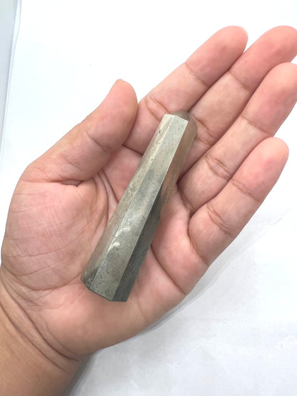 WholesaleGemShop 3 Inch Gemstones PYRITE Obelisk Tower Jumbo Facet Aura Rock Crystal Natural Polished Earth Wand Spirit