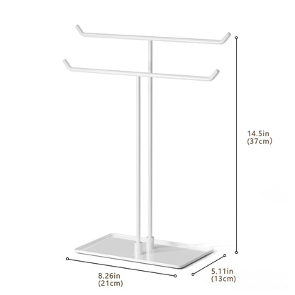bussdis Necklace Stand Aesthetic Necklace Holder: White Metal Necklace Organizer for Home Decor