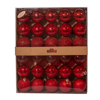 60mm Shatterproof Red Ball Ornaments, 30 Piece Set