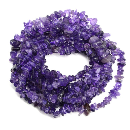 260pcs Natural Amethyst Crystal Beads Chips 5mm to 8mm Irregular Gemstone Beads with Holes DIY for Bracelet Necklace Earrings Jewellery Making Craft 32 inch
