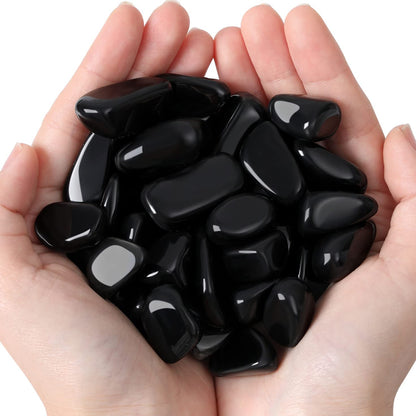 MAIBAOTA Black Obsidian Crystal Stones Natural Healing Crystals Bulk Polished Tumbled Crystals Stones Rocks Energy Balance Crystal Gemstones Vase Filler Decorative Reiki Witch Quartz Crystals