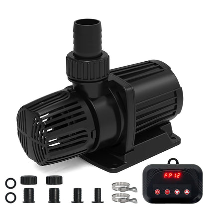 1587 GPH Pond Pump, 55W Submersible Water Pump with Control Panel, 16.5FT. Lift Height for Koi Pond Pool, Waterfall, Fish Tank, Aquarium, Hydroponic, Ultra Quiet, Barrier Bag & 16.5FT Power Cord