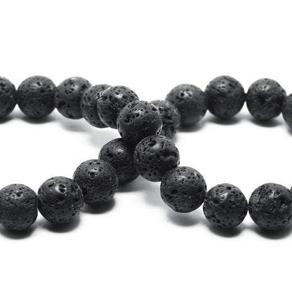 DIQIO Natural Lava Beads for Jewelry Making - Stone Beads Gemstone Beads for Bracelets, 6mm Black Lava Round Loose Beads(58-60pcs, 6mm, Lava)