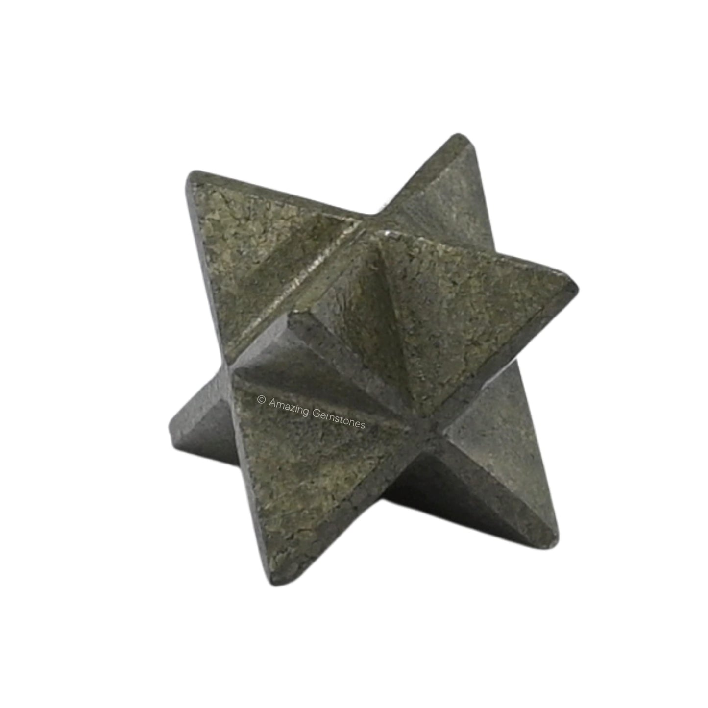 Amazing Gemstone Pyrite Merkaba Crystal - 1 Inches Metaphysical Merkaba Star for Meditation - Energetic Tetrahedron Crystal and Healing Stones for Spiritual Growth and Healing (20-25mm)