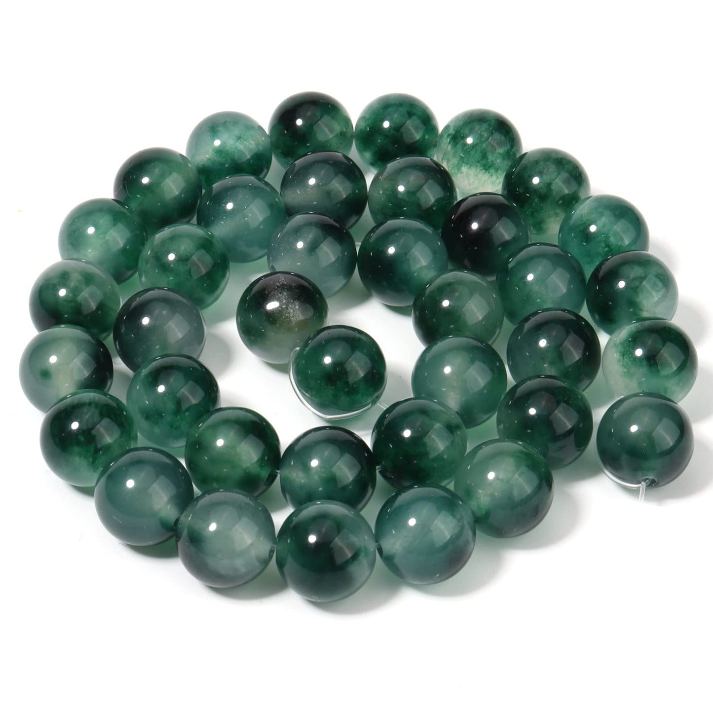 60pcs 6mm Natural Stone Beads Green Chalcedony Beads Energy Crystal Healing Power Gemstone for Jewelry Making, DIY Bracelet Necklace