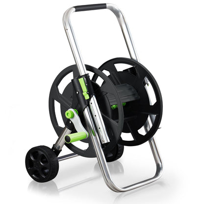 Random Colors Garden Hose Reel Cart, Holds 75-150 Feet of 5/8-Inch Hose, Portable Hose Reel Cart With Wheels,Adjustable Handrail, Quick Hose Connector
