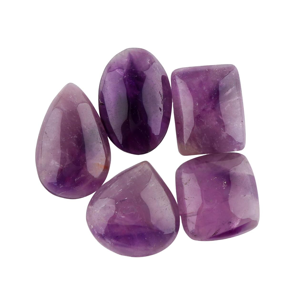 CRYSTALIS Wholesale 5pcs Natural Trapiche Amethyst Loose Gemstone Bulk Cabochons Jewelry Making Supply from Brazil, Chakra Healing Polished Stones, Wire Wrapping, DIY, Gem Collection