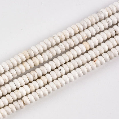 170pcs 4x2mm Natural White Turquoise Disk Rondelle Spacer Stone Semi Precious Gemstone Loose Beads for Jewelry Making 15 Inch