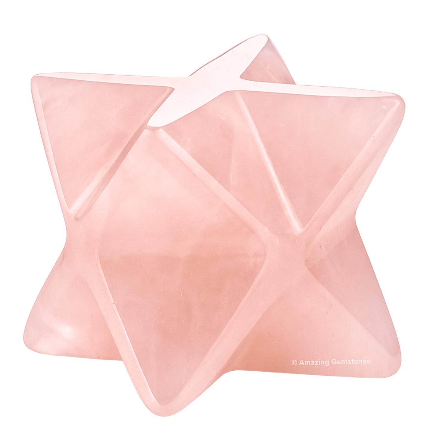 Amazing Gemstone Rose Quartz Merkaba Crystal - 0.75 Inches Metaphysical Merkaba Star for Meditation - Energetic Tetrahedron Crystal and Healing Stones for Spiritual Growth and Healing (15-20mm)